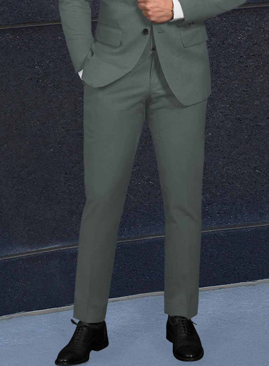 Italian Gray Cotton Pants - StudioSuits