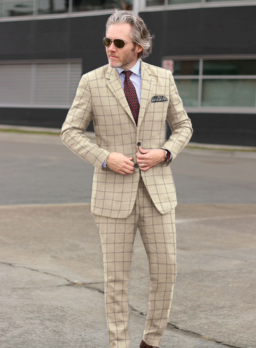 Italian Linen Acubo Checks Suit - StudioSuits