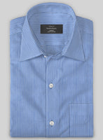 Italian Lombardo Cool Blue Pinstripe Shirt - StudioSuits