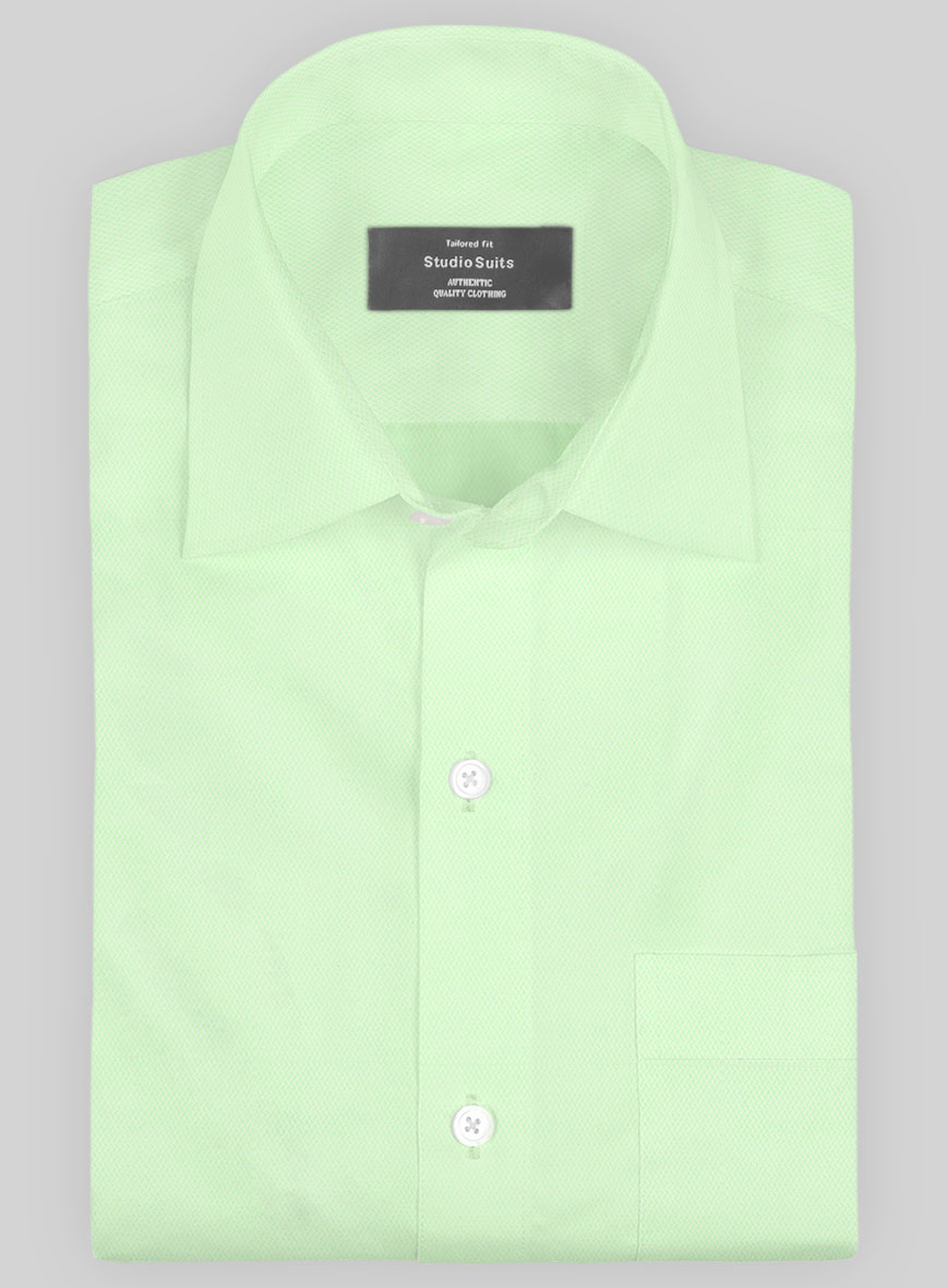 Italian Lombardo Rib Pastel Green Shirt - StudioSuits