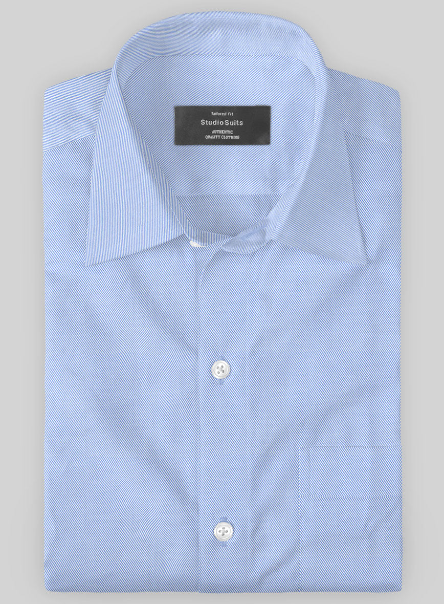 Italian Lombardo Twill Dodger Blue Shirt – StudioSuits