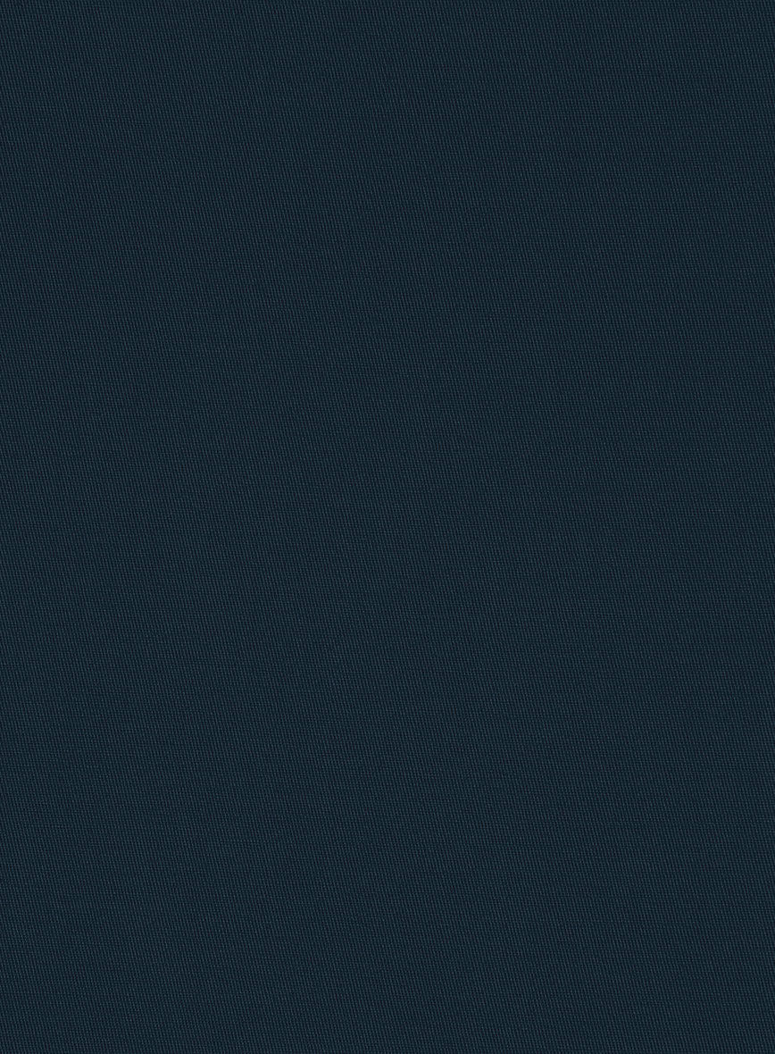Italian Marine Blue Cotton Stretch Pants - StudioSuits