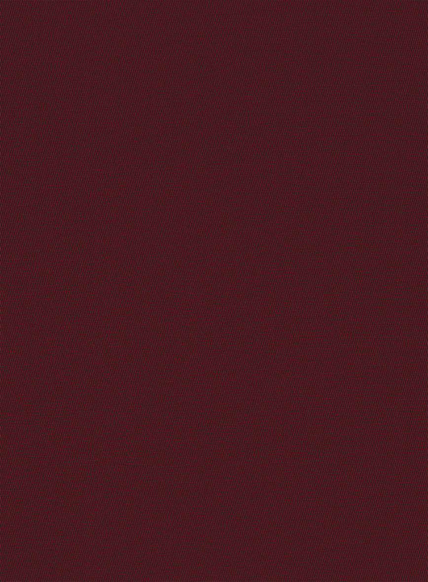 Italian Maroon Cotton Stretch Pants - StudioSuits