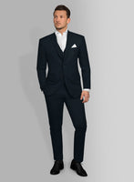 Italian Midnight Blue Cotton Stretch Suit - StudioSuits