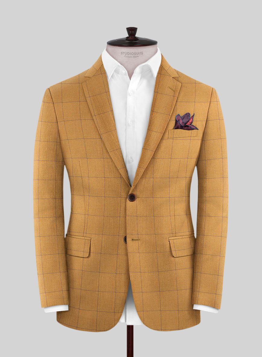 Italian Murano Cimio Mustard Wool Linen Silk Jacket – StudioSuits