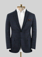 Italian Murano Ili Blue Wool Linen Silk Suit - StudioSuits