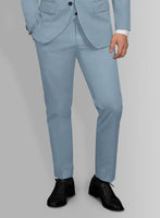 Italian Powder Blue Cotton Pants - StudioSuits