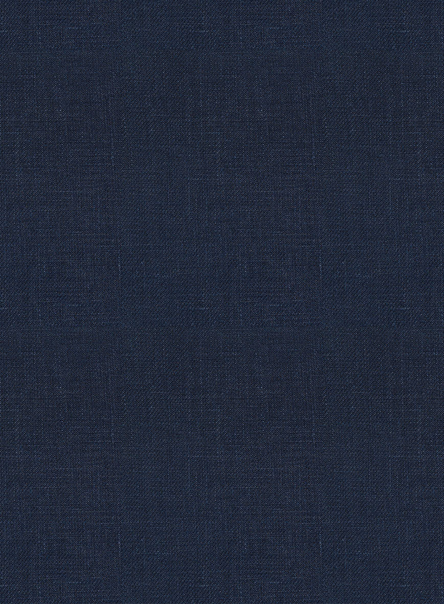 Italian Prato Oxford Blue Linen Pants - StudioSuits