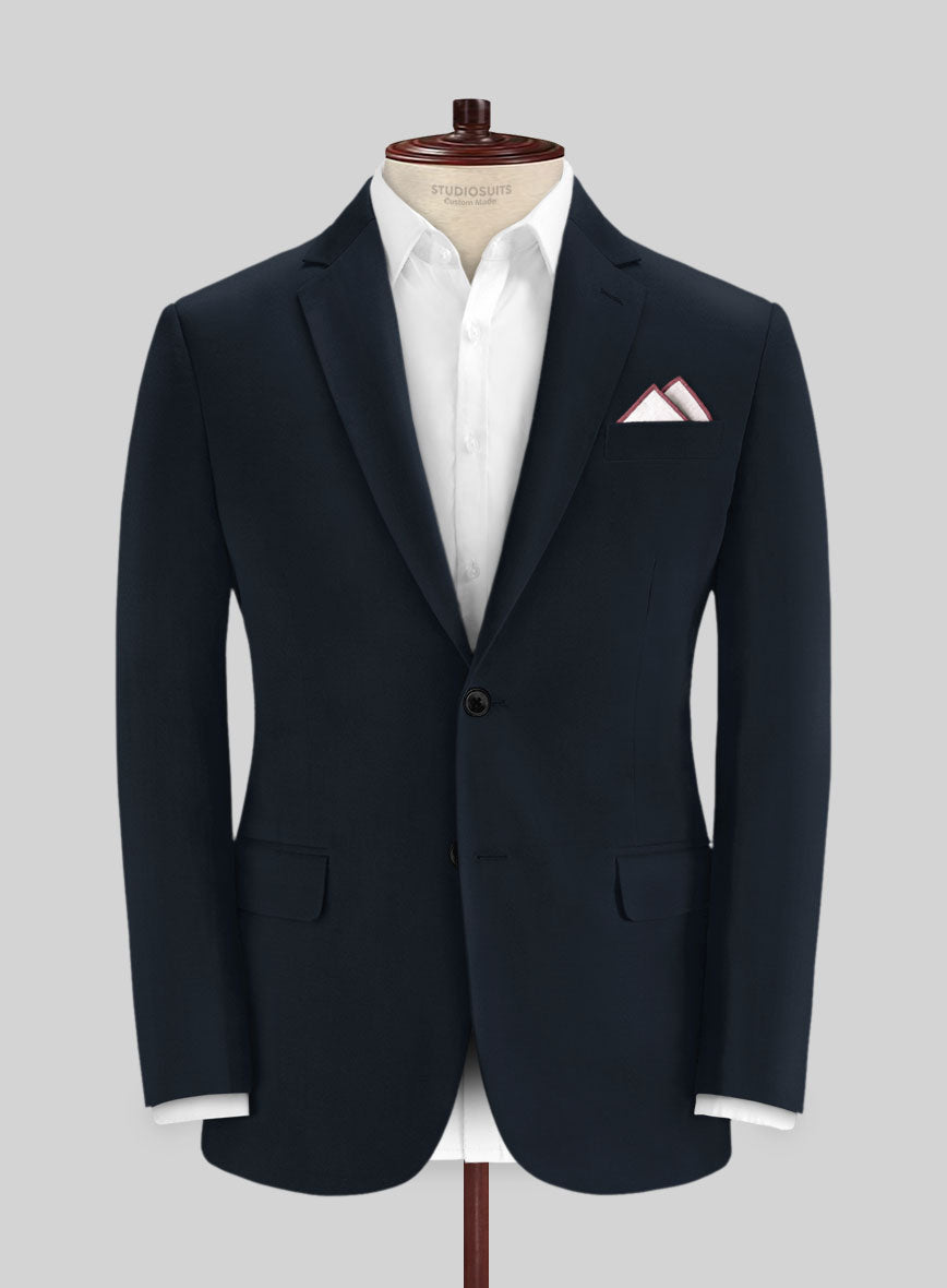 Italian Sapphire Blue Cotton Stretch Jacket - StudioSuits