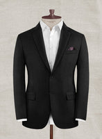 Italian Tela Black Wool Linen Suit - StudioSuits