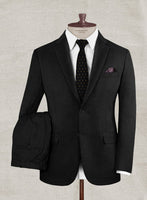 Italian Tela Black Wool Linen Suit - StudioSuits