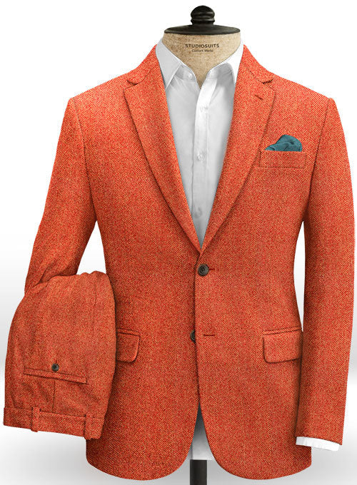 Italian Wide Herringbone Fire Tweed Suit – StudioSuits