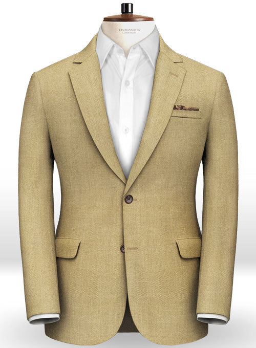 Italian Khaki Twill Linen Jacket - StudioSuits