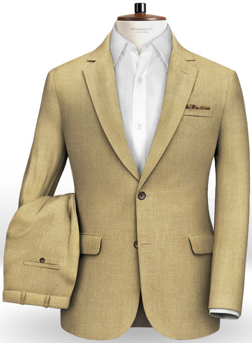Italian Khaki Twill Linen Suit - StudioSuits