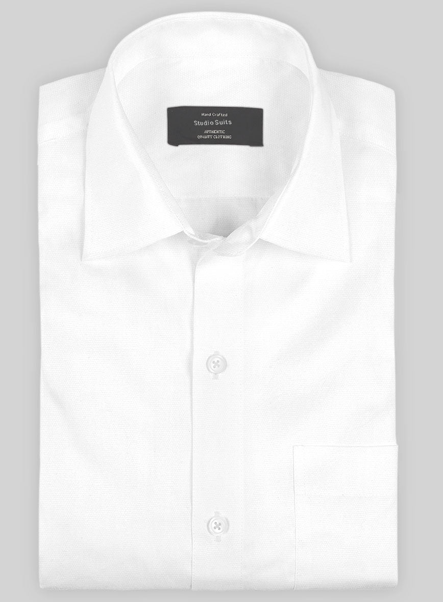 Italian Lombardo Gauze White Shirt - StudioSuits