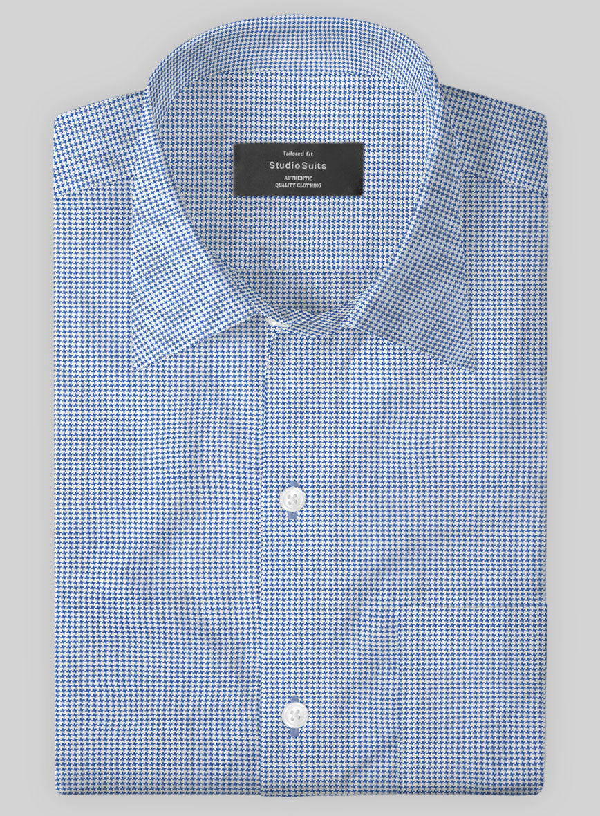 Men's Italian Lombardo Weft Azure Blue Shirt by StudioSuits Men's Italian Lombardo Weft Azure Blue Shirt by StudioSuits
