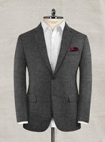 Italian Murano Charcoal Wool Linen Jacket - StudioSuits