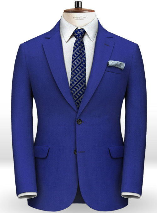 Italian Royal Blue Wool Jacket - StudioSuits