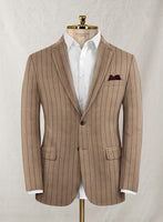 Italian Wool Cashmere Brown Stripe Suit - StudioSuits