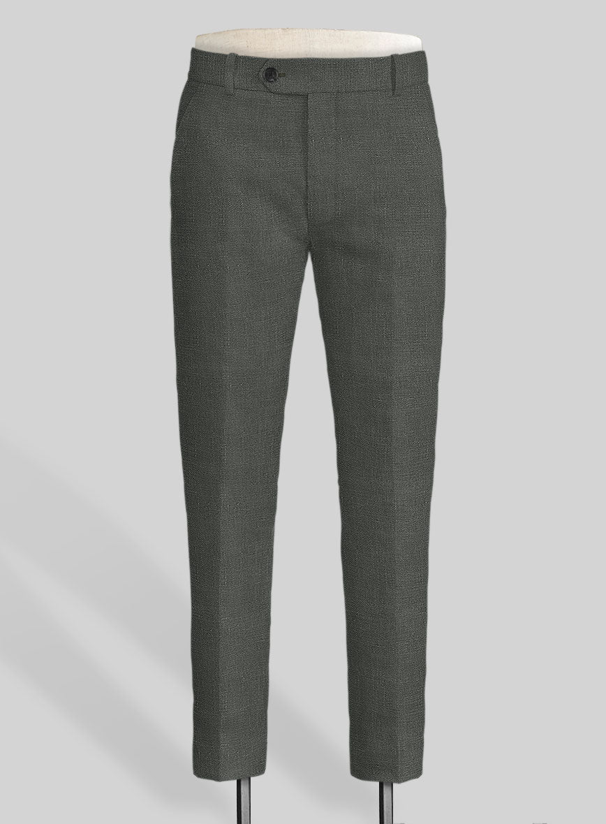 Italian Prato Gray Linen Pants - StudioSuits
