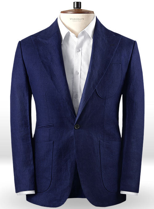 Italian Brandy Blue Pablo Style Linen Jacket - StudioSuits
