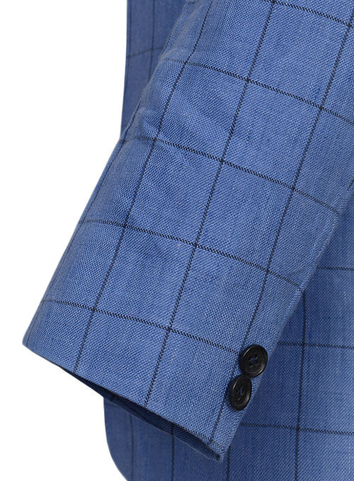 Italian Master Blue Linen Jacket - StudioSuits