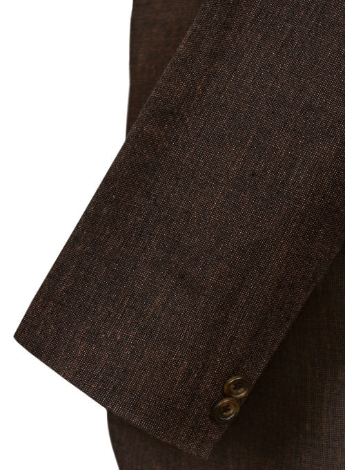 Italian Ramp Brown Linen Jacket - StudioSuits