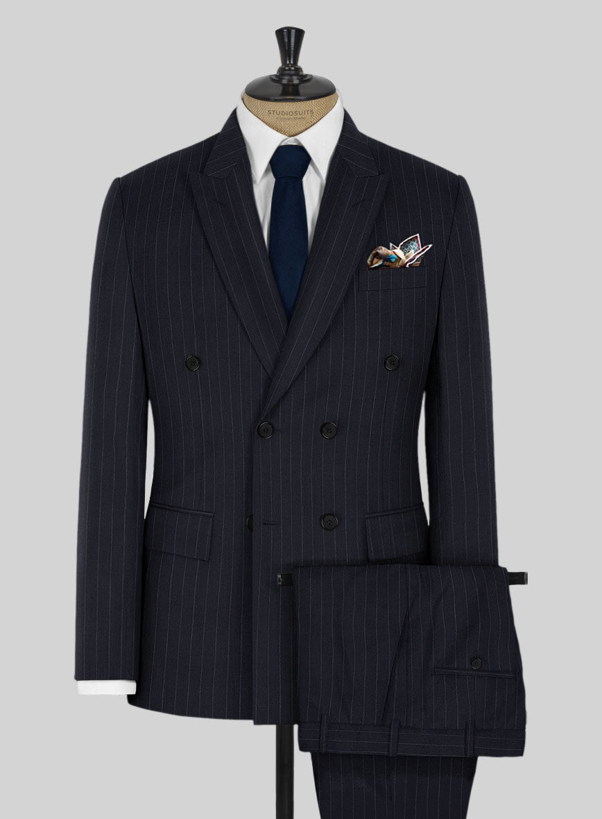 Kingsman Double Breasted Dark Blue Stripe Suit – StudioSuits