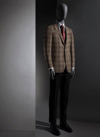 Lanificio Zegna Trofeo Brown Checks Cashmere Jacket - StudioSuits
