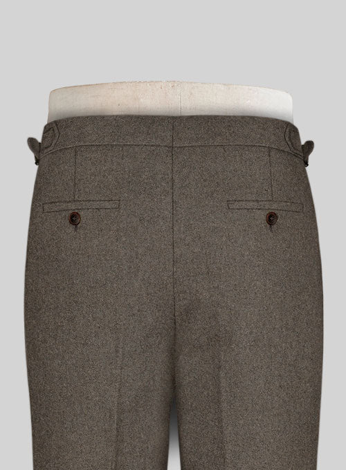 Naples Dark Brown Highland Tweed Trousers - StudioSuits