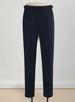 Light Weight Melange Dark Blue Highland Tweed Trousers - StudioSuits