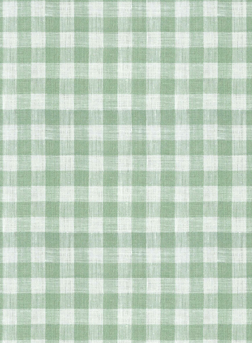 Light Green Checks Linen Shirt - StudioSuits