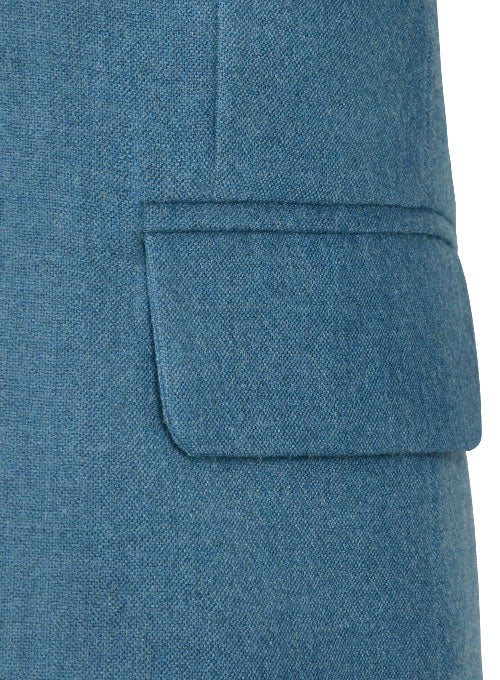 Light Weight Bar Blue Tweed Jacket - StudioSuits