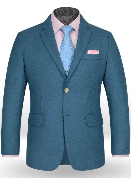 Light Weight Bar Blue Tweed Suit - StudioSuits
