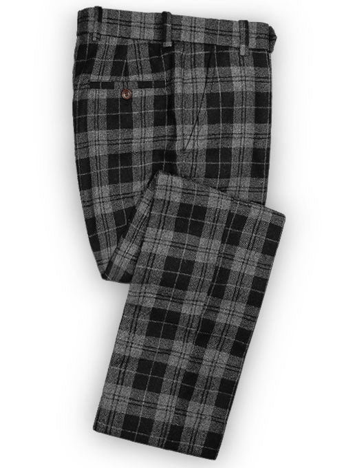 Light Weight Black Scot Tweed Pants - StudioSuits
