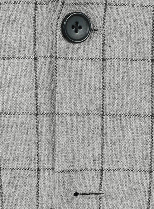 Light Weight Checks Gray Tweed Jacket - 40R - StudioSuits