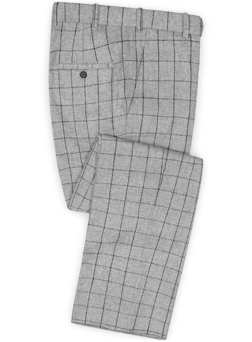 Light Weight Checks Gray Tweed Pants - 32R - StudioSuits