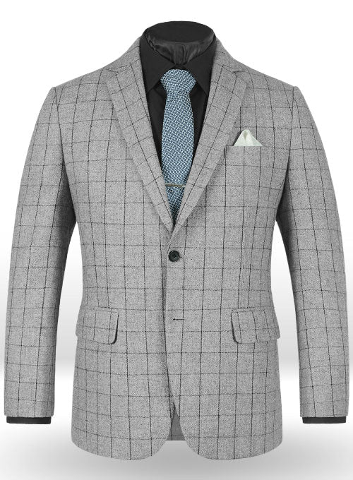 Light Weight Checks Gray Tweed Suit - Special Offer - StudioSuits