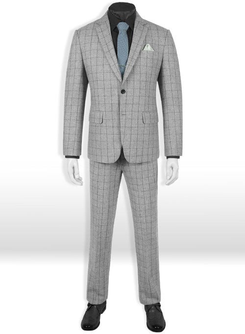 Light Weight Checks Gray Tweed Suit - Special Offer - StudioSuits