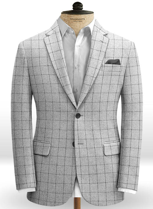 Light Weight Checks Gray Tweed Suit - StudioSuits