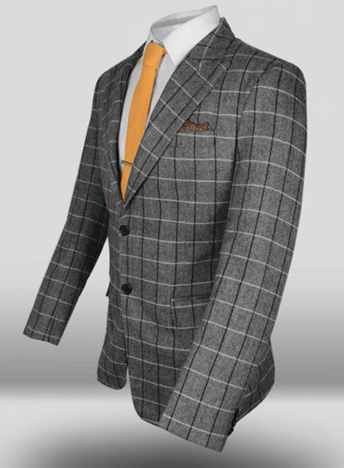 Light Weight Divine Gray Checks Tweed Jacket - StudioSuits