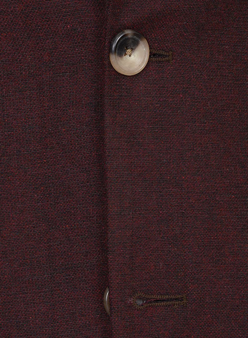 Light Weight Dark Maroon Tweed Jacket - StudioSuits