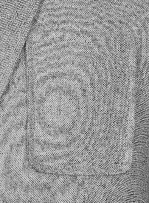 Light Weight Light Gray Tweed Jacket - StudioSuits