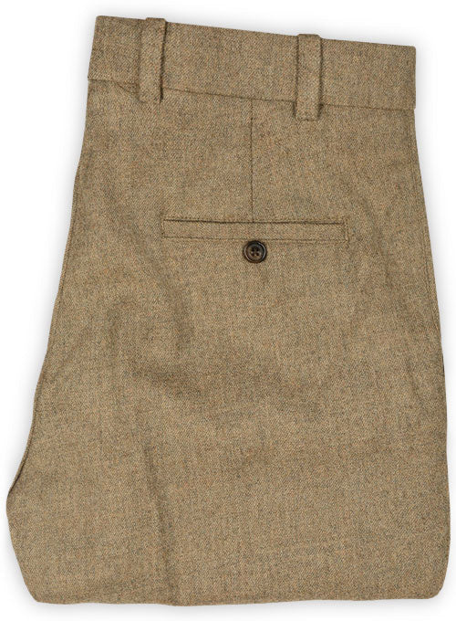 Light Weight Melange Brown Tweed Pants - 32R - StudioSuits
