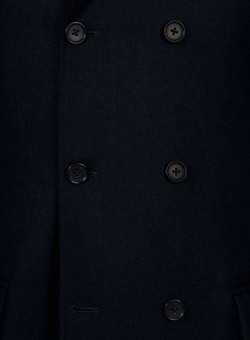 Light Weight Navy Couture Tweed GQ Trench Coat - StudioSuits
