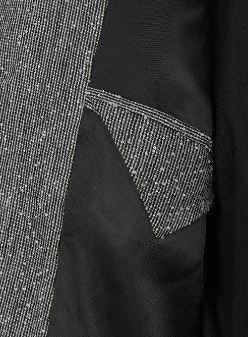 Light Weight Slubby Black Tweed Danish Style Sports Coat - StudioSuits