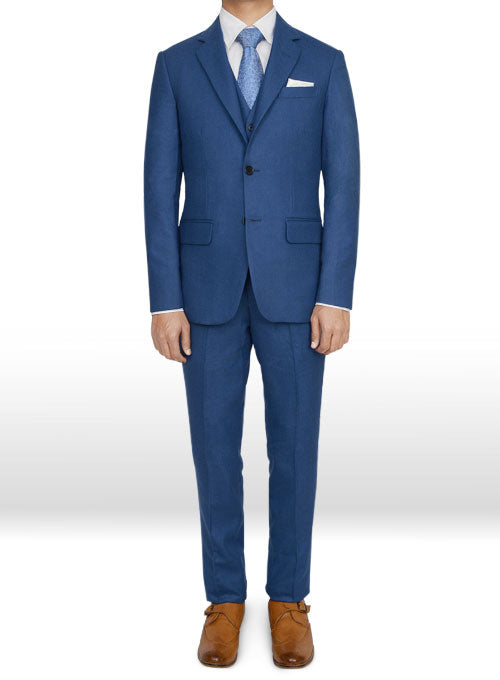 Light Weight Spring Blue Tweed Suit - StudioSuits