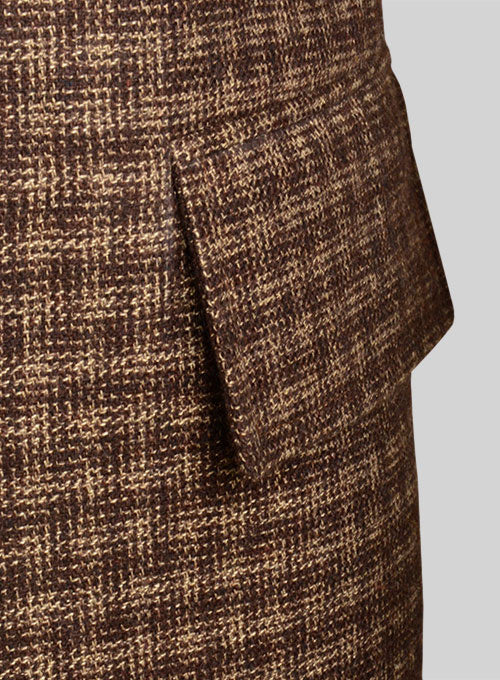 Maze Brown Tweed GQ Trench Coat - StudioSuits