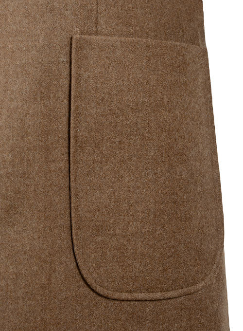 Mid Brown Flannel Wool Breezer Style Jacket - StudioSuits