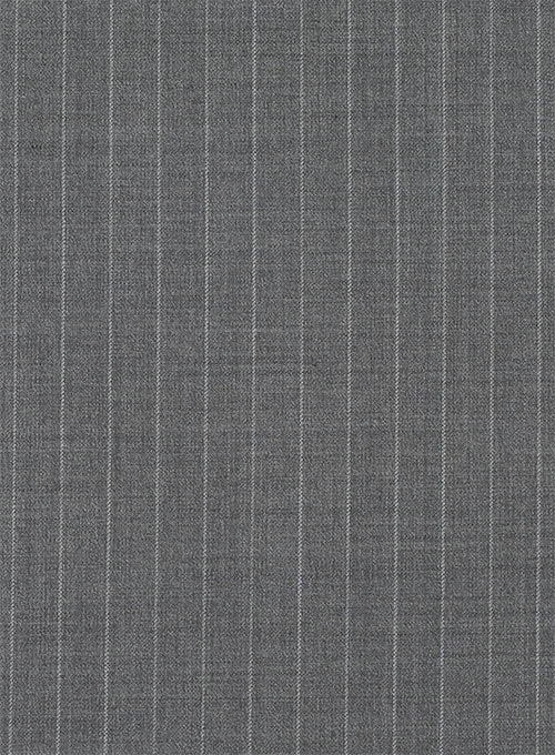 Montana Stripe Light Gray Wool Suit - StudioSuits